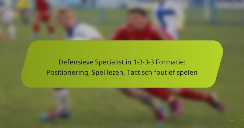 Defensieve Specialist in 1-3-3-3 Formatie: Positionering, Spel lezen, Tactisch foutief spelen